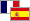 Spain, France flags
