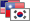 U.S.A., Taiwan, South Korea flags