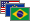 U.S.A., Euro, Brazil flags
