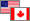 U.S.A., Canada flags